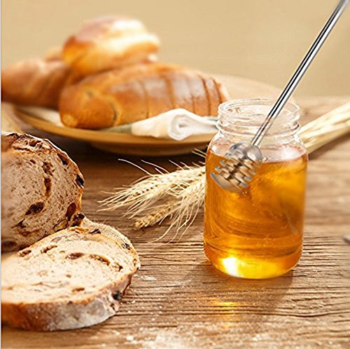 Honey Dipper Stick Stainless Steel Wand for Honey Pot Containers (1 Pcs Silver)