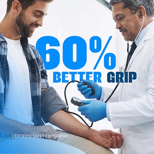 Heavy Duty 6 Mil Blue Nitrile Gloves Disposable Latex & Powder Free (200 Count / Large)