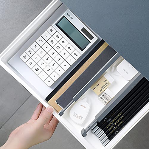 Expandable Bamboo Drawer Dividers (Grey)