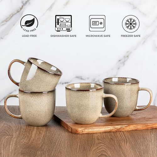 12oz Coffee Mugs (Set of 6 / Oatmeal)