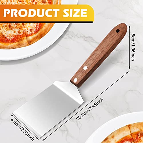 20 Pcs Pizza Spatula Stainless Steel Server Wood Handle Bulk (20 Count)