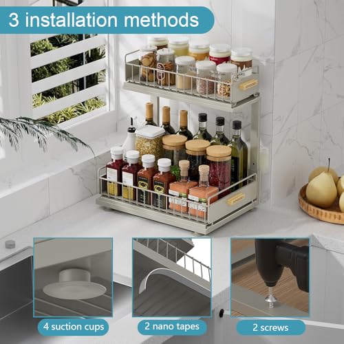 Under Sink Organizer (Double Layer / Grey-1 Pack)