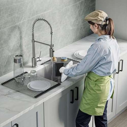 Dowell Over The Sink Roll Up Triangle Dish Drying Rack (Triangle - Stainless Steel)