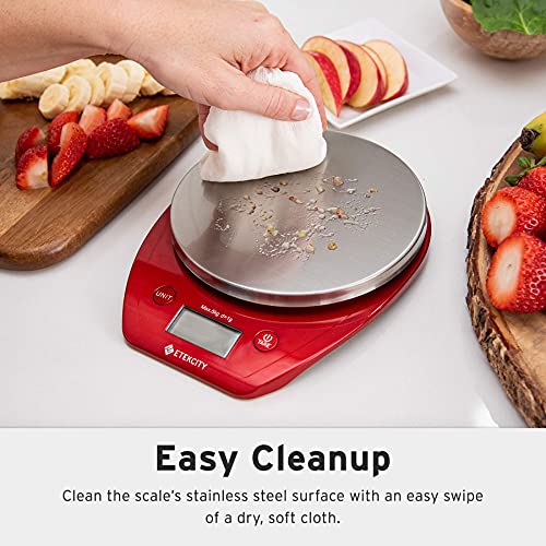 Food Kitchen Scale with Bowl (Chili Red / 11lb / 11lb)