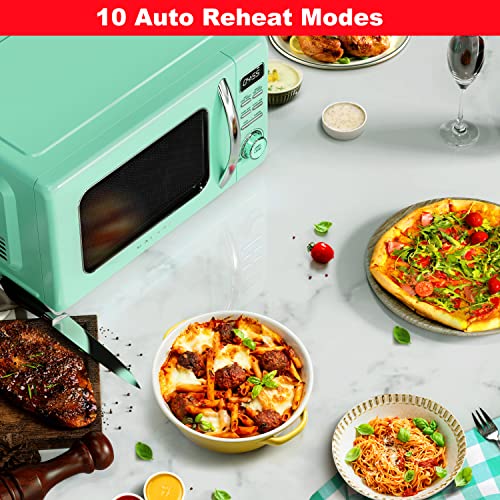 GLCMKZ07GNR07 Retro Countertop Microwave Oven with Auto Cook & Reheat (Green / .7 cu ft / Modern)