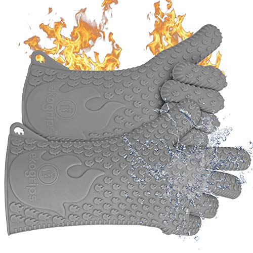 Ekogrips Premium Heat Resistant BBQ Grilling Gloves for Indoor and Outdoor Cooking (XX-Large / Gray)