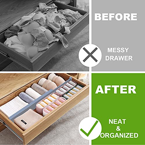 Expandable Bamboo Drawer Dividers (Grey)