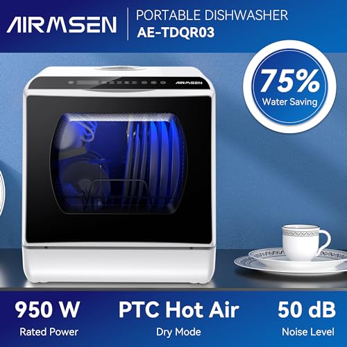 Portable Countertop Dishwasher (White & Black)