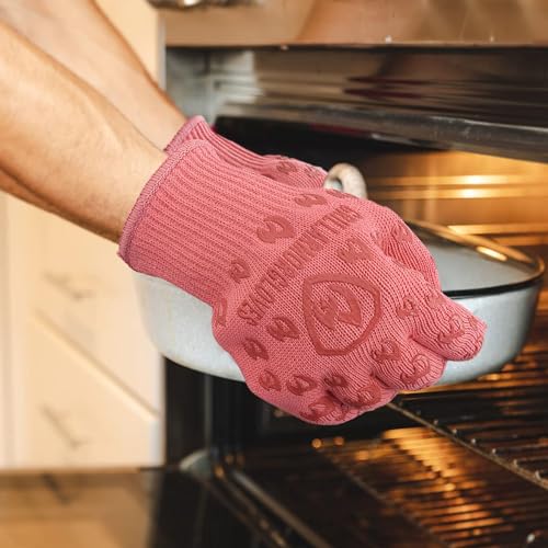 Grill Armor Oven Gloves with Fingers (Small Standard Cuff / Pink)