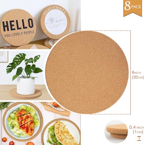 Cork Trivets for Hot Dishes 8 Pack 8 inch High (05-8 Inch 8pcs Round)