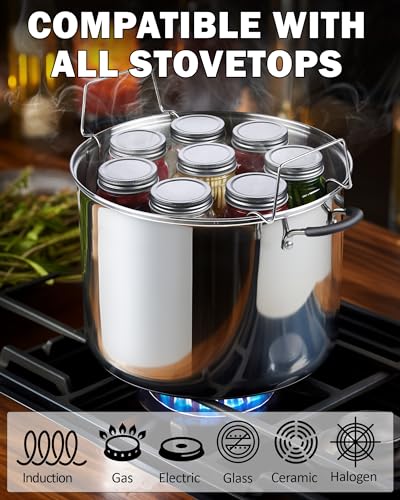 Stainless Steel Water Bath Canning Pot with rack and Lid