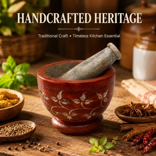 Mortar and Pestle (Rustic Floral)