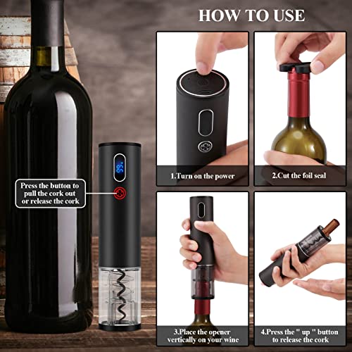 Wine Opener Valentines Day Gift Set with Electric Wine Bottle Opener (Pro Gift Set / Space Black)