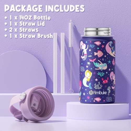 Kids Bento Lunch Box with Toddler Insulated Water Bottle Lunch Bag (A9. Cotton Candy)