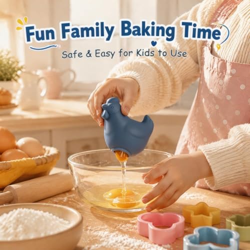 Silicone Hen Shaped Egg Yolk Separator (Blue)