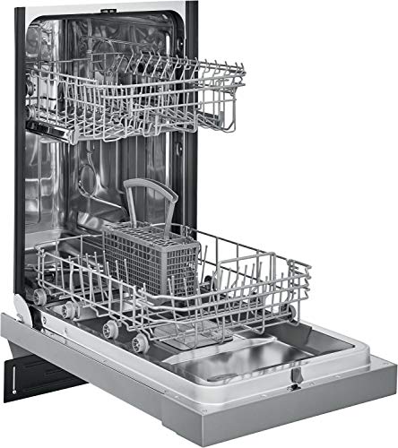 18 in. ADA Compact Front Control Dishwasher in Stainless Steel with Dual Spray Arms (Silver / Dishwasher Only)