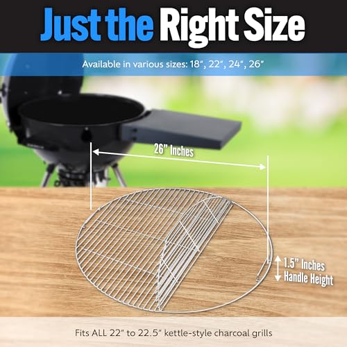 SnS Grills Slow ‘N Sear EasySpin Charcoal Grill Cooking Grate (EasySpin Grill Grate / 26")
