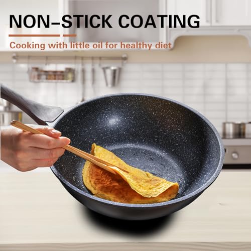 Nonstick Wok with Lid (Black)