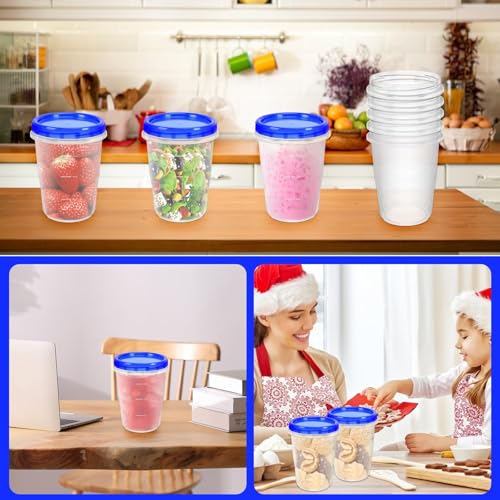 12 Pack Freezer Containers with Screw On Lids (32oz-12pack)