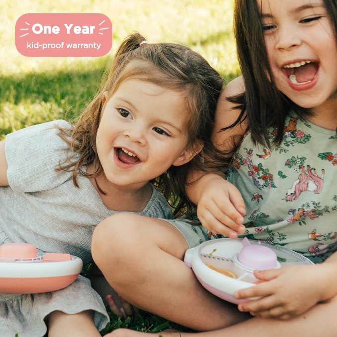 Kids Small Snack Spinner Slide Bundle with Hand Strap and Sticker Sheet (Coral Pink / Small - Slide)