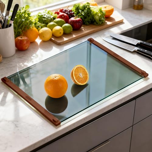 Glass Cutting Boards for Kitchen (Coffee-colored)