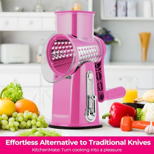 Rotary Cheese Grater 5 Blades (Pink)
