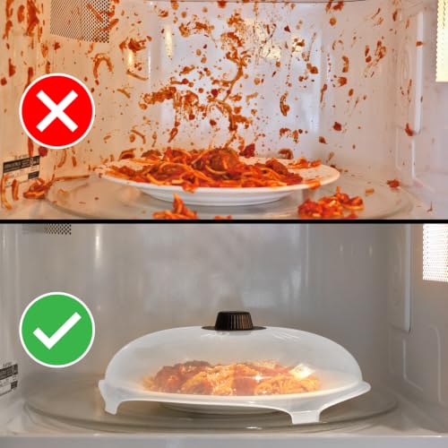 Tall Magnetic Microwave Splatter Cover for Food (Super Magnet Black)
