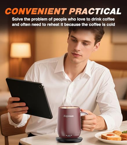 Self Heating Coffee Mug T2 (Burgundy / 16oz)