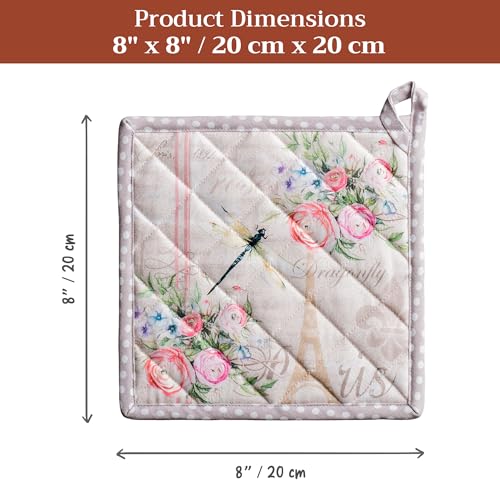 Pot Holders 100% Cotton Potholders (094 - Champ De Mars / 8" x 8" (Pot Holder Pack of 1))