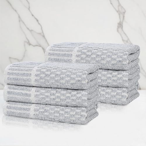 Juno Viscose Cotton Blend Medium Weight Towels (6 Piece Hand Towel Set / Denim Blue)