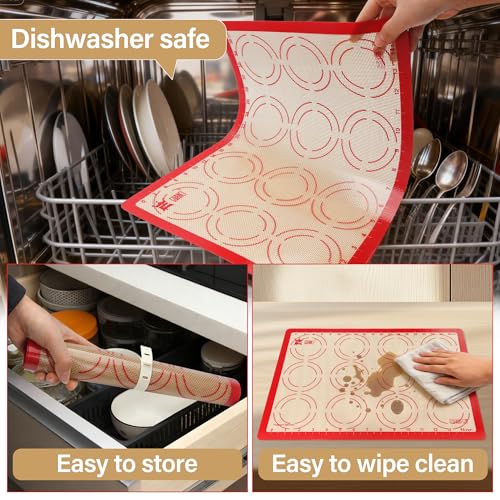 2 Pack Silicone Baking Mats (2PCS-RD)