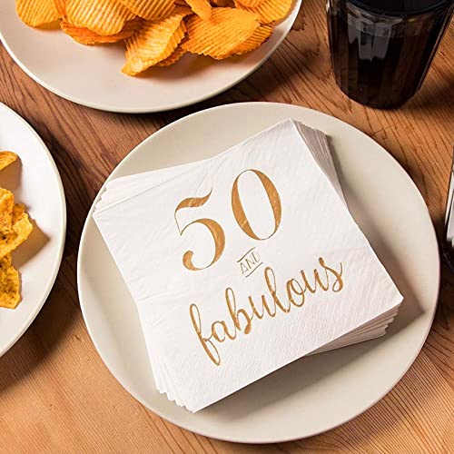 50th Birthday Napkins for Women (50 Pack)