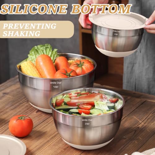 Mixing Bowls with Airtight Lids Set (Khaki)