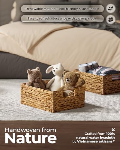 Water Hyacinth Storage Baskets (Natural / Rectangular Basket_Pack 6)