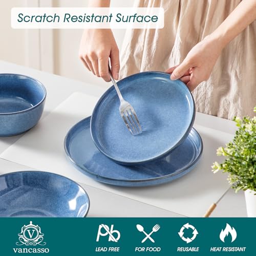 ANYA 24 Pieces Plates and Bowls Set (Blue / 24 Pcs (Service for 6))