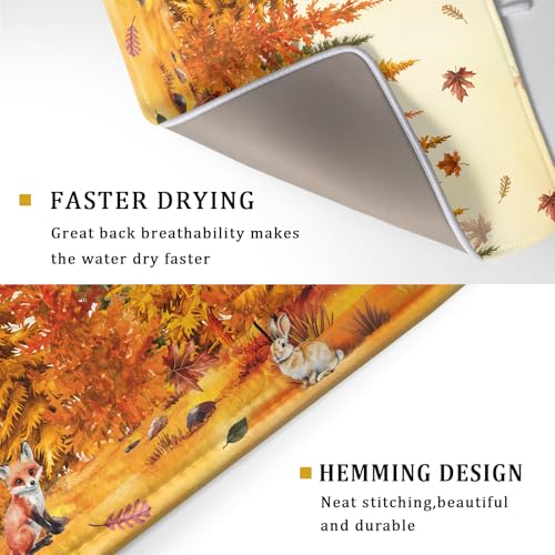 Autumn Forest Dish Drying Mat (Autumn Forest Yellow / 24" x 18")