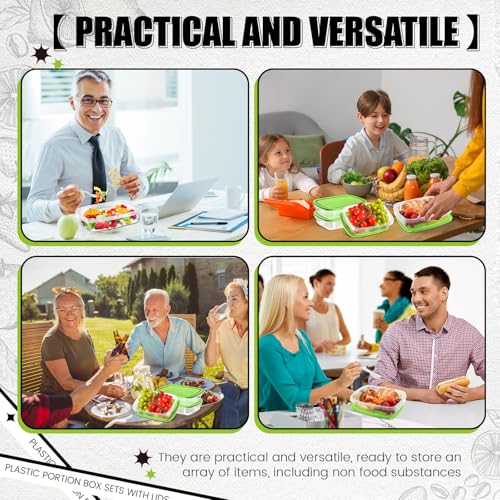 18 Pcs 33 oz Plastic Food Storage Containers with Lids (Green)
