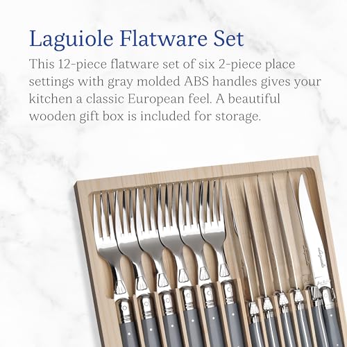 Laguiole 12 Piece Flatware Set (Gray)