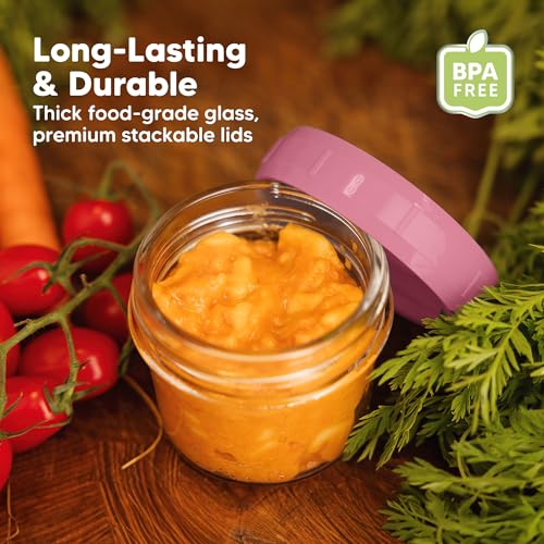 12pk 4oz Glass Baby Food Containers with Lids (12-pk 4 Ounce / Kea)