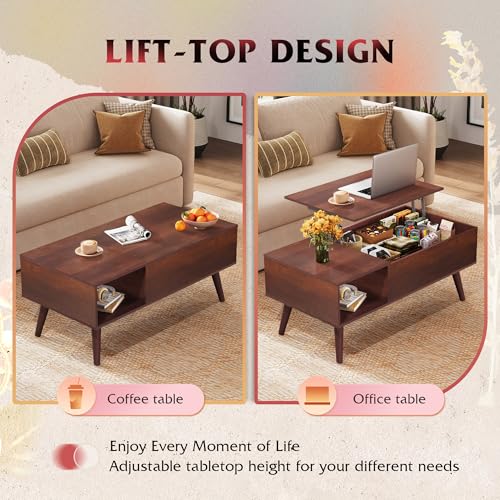 Lift Top Coffee Table with Hidden Storage (Aged Espresso / 39")