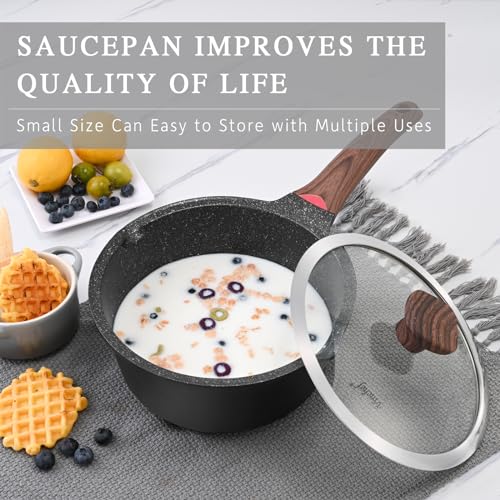 10PCS Sauce Pan Set (Black / 2 Quarts + 3 Quarts + 4 Quarts)