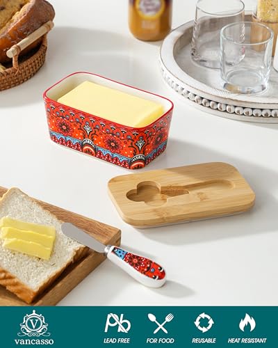 KRVI Butter Dish with Lid (Marrakech Bloom)