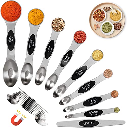 19 Pc Magnetic Measuring Cups and Spoons Set (19 Piece - Multicolor set)