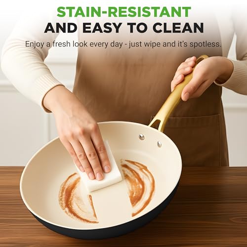 12 Inch Professional Ceramic Frying Pan With Lid (12" Frying Pan)