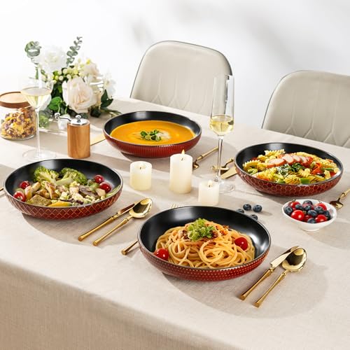 8.5'' Large Pasta Bowls (36oz / Rythmic Red)