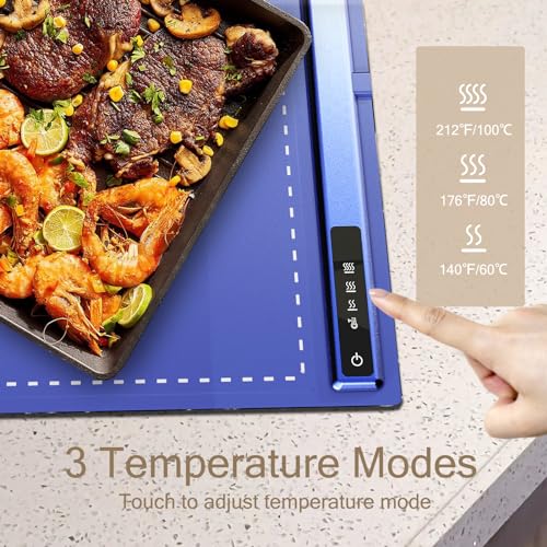 Foldable Silicone Electric Warming Tray (Blue-2pack)