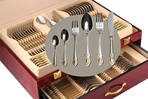 Venezia Collection Gold Flatware Serving Set for 12 ("Regency")