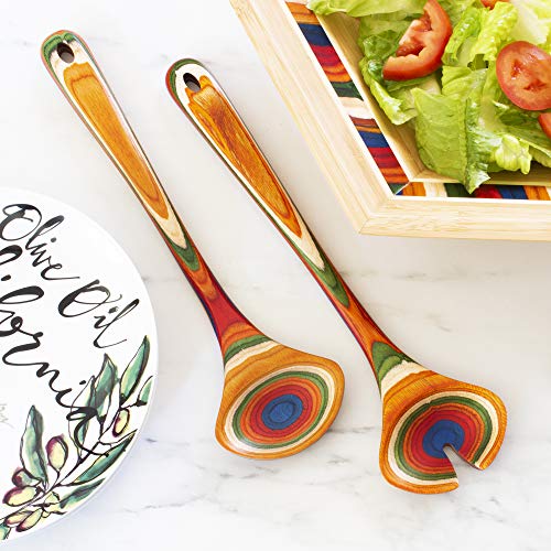 Baltique Marrakesh Collection Wooden Salad Serving Utensils Set