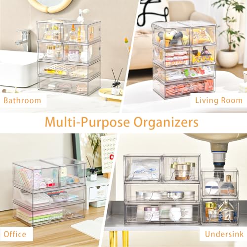4 Pack Stackable Storage Drawers (4 Count)