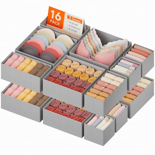 Underwear Drawer Organizer for Closet 16 Pack (16 Count)